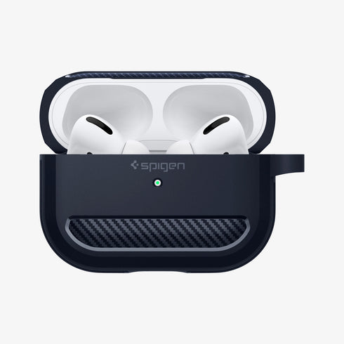 ACS05482 - Apple AirPods Pro 2 Case Rugged Armor in matte black showing the front